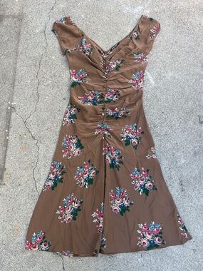 Betsey Johnson dress 90s vintage size 2 100 silk floral bias sundress romantic